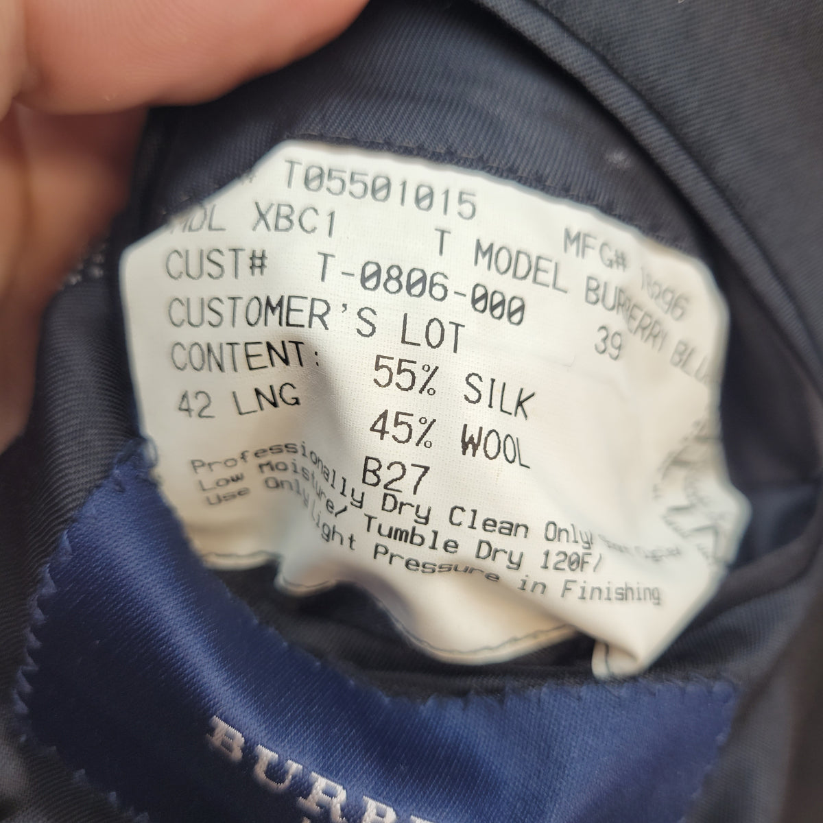 Burberry Suit Jacket Silk Wool Blazer