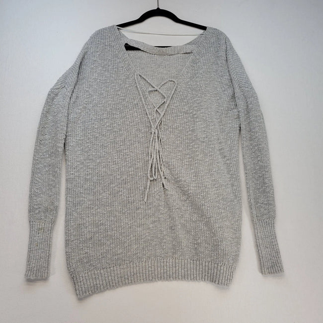 Free People Oversized Open Tie Back Sweater
