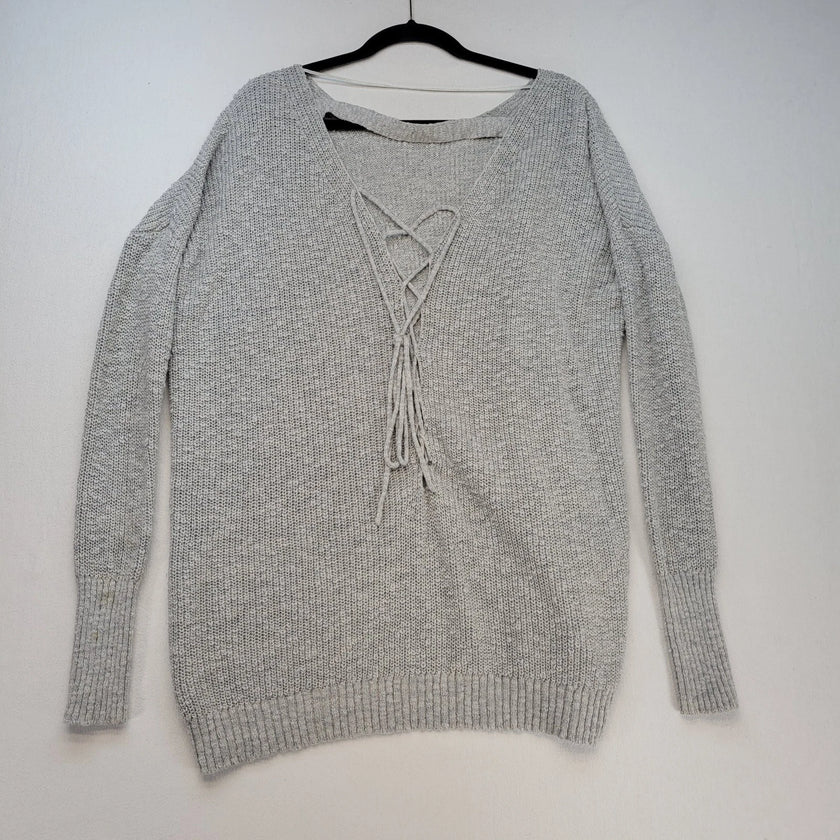 Free People Oversized Open Tie Back Sweater
